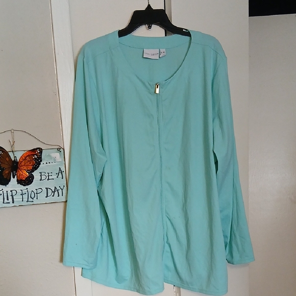 Sport Savvy Tops - Elegant Light Blue Zip Up Shirt